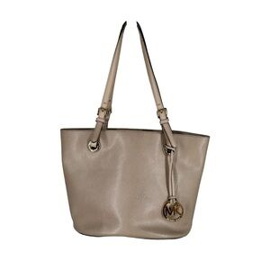 Michael Kors MK Nude Tan Jet‎ Set Tote Bag Purse Classic Logo Office Career